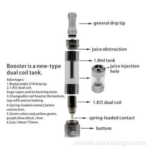 Good Quality E-Cigarettes Atomizers with Replaceable Soft Drip Tips